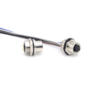 M12 5Pin Plug Câble Femelle Connecteur Circulaire Étanche Soudure PCB <span class=keywords><strong>Jack</strong></span> Angle Droit Panneau Montage Connecteur - Product Image 3