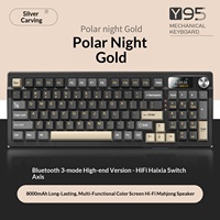 Teclado Mecánico YINDIAO Y95 de 98 Teclas, Tri-Modo, Intercambiable en Caliente, con Pantalla TFT RGB de 8000 mAh para Juegos y Oficina
