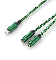 Cable de Audio Trenzado de PVC Chapado en Oro Tipo C a 3.5mm, 2 en 1, para Escuchar/Parlante, Micrófono para Auriculares, Altavoz, Laptop, Venta al Por Mayor de Fábrica