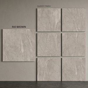 Vistaar Light Grey Concrete Look 800x800mm Polished Glazed Porcelain Floor Tiles Modern Interior Design - Product Image 2