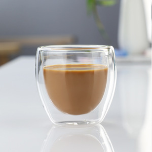 AGH - Nuevas Tazas de Cappuccino Ecológicas Modernas de Vidrio Borosilicato Transparente de Doble Pared con Forma de Huevo, de 2.5oz, 8oz y 12oz - Product Image 2