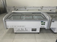 Congélateur commercial Réfrigérateur Porte vitrée ouverte 220V Supermarché Île Congélateur plat profond Refroidisseur Type compresseur Climatiseur