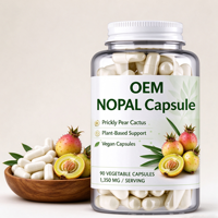 Capsules de Nopal en marque privée OEM, 90 unités, 1350 mg, avec supplément alimentaire de cactus figue de Barbarie