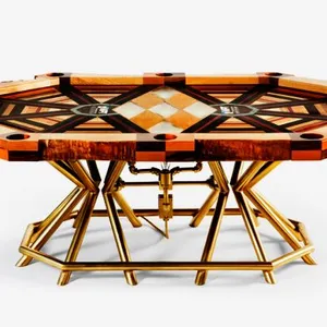 Mesa de póker plegable LED de lujo, mesa personalizada, de cuero