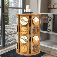 Support de rangement pour dosettes de café en bois massif, organisateur de station, carrousel de rangement, mobilier de bar, usage commercial, design contemporain personnalisable