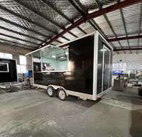 Remorque alimentaire ultra-légère de 4 m avec double essieu tandem et châssis en aluminium, chariot mobile compact pour les zones piétonnes urbaines