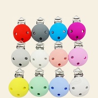 Support de sucette rond en silicone pour bébé, clips de sucette, anneaux de dentition pour nourrissons, sans BPA - Grande Vente