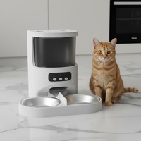 Distributeur de nourriture pour chien et chat de forme rectangulaire, facile à nettoyer, double alimentation, produits pour animaux de compagnie de qualité supérieure pour la maison