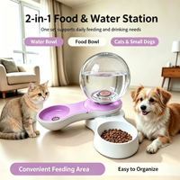 Distributeur automatique d'eau et de nourriture pour animaux de compagnie 2-en-1 – Gamelle pour chien et chat – Station d'alimentation pour animaux – Grande capacité – Vente en gros