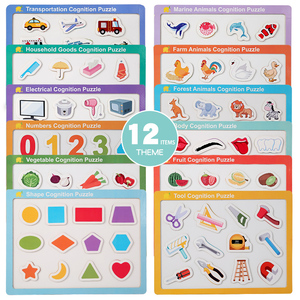 Produk baru populer Puzzle transportasi hewan laut magnetik permainan papan edukasi kata bahasa Inggris untuk papan gambar anak-anak - Product Image 5