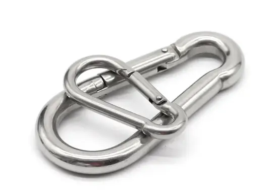 Carabiner baja tahan karat besar kait jepret pegas tugas berat, mengunci klip kait memanjat untuk Gym, menggantung tanaman