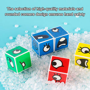 맞춤형 얼굴 변경 매직 큐브 빌딩 블록 게임 매칭 표현 퍼즐 장난감 보드 게임 매치 퍼즐 기하학적 장난감 - Product Image 5