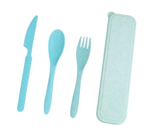 Custom Package Printing Wheat <strong>Cutlery</strong> <strong>Set</strong> <strong>Travel</strong> <strong>with</strong> <strong>case</strong> Tableware <strong>Set</strong> - Product Image 1