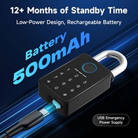 SafetyTuya Smart Locker Lock Passwort-Kombinationscode Zahlenschlüssel Biometrisches Fingerabdruck-Vorhängeschloss mit Tuya App