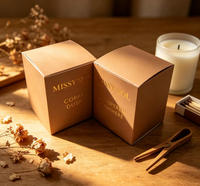 Maßgefertigte Kerzenverpackungsbox Premium Faltbare Papierbox mit Goldfolien-Logo Matt-Finish Karton in Individueller Größe für Glaskerzen