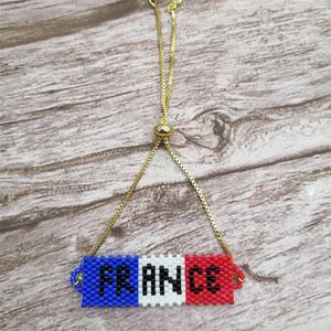 Moyamiya fait à la main drapeau national personnalisé Bracelets colorés en gros Miyuki Delica Bracelets espagnols pour cadeau avec le Mexique - Product Image 6