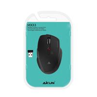 Souris optique 3D sans fil AIKUN MX12-Office Home BT+2.4G avec interrupteur DPI 800/1200/1600, câble USB, roue en caoutchouc, Plug and Play