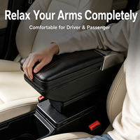 Boîte d'accoudoir de voiture auto-adaptable AC-485 |   Organisateur universel en cuir pour console centrale |   Repose-coude automatique grande capacité