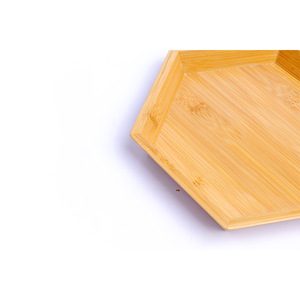Retro-style dessert and <b>tea</b> <b>tray</b>, bamboo hexagonal dish, dried fruit and fruit plate, hotel creative cake holder, - Product Image 3