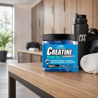 Permen Creatine Monohydrate 5000mg Label Pribadi Vegan Bebas Gluten Rasa Blueberry Suplemen Nutrisi Olahraga