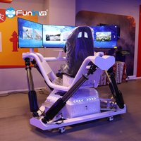 Simulador de Carreras VR 9D Funin: Cabina de Piloto con Volante, Juego de Realidad Virtual para Parques Temáticos, Coche de Tres Pantallas, Metálico, Educativo