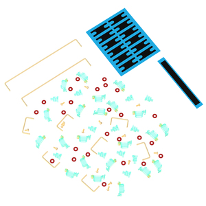 Estabilizadores DUROCK V3, estabilizadores de tornillo prerecortados, <span class=keywords><strong>Miami</strong></span> Vice Teal, innovador soporte elástico, estabilizadores de teclado PCB - Product Image 6