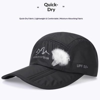 Casquette de baseball structurée en polyester à visière plate pour le quotidien, le streetwear décontracté, avec ouverture pour queue de cheval et évacuation de l'humidité