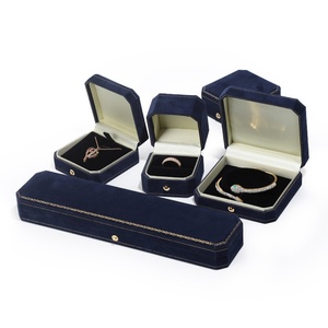 Wholesale Luxury Velvet Jewelry <b>Box</b> Packaging High Quality Octagonal Snap Button Custom Logo Ring Necklace Bracelet Pendant <b>Box</b> - Product Image 6