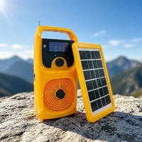 Tragbares Notfall-Wetterradio AM/FM SW Solarbetrieben mit Handkurbel USB-Ladegerät mit Eingebautem Lautsprecher & Taschenlampe aus Kunststoff