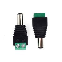 Alimentation DC mâle 5.5x2.1mm, prix d'usine, connecteur Jack à 2 broches, vis sans soudure pour caméra de vidéosurveillance