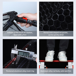 CHILENT intégré pliant filet de pêche en alliage d'aluminium pliant Nylon pêche épuisettes <span class=keywords><strong>mer</strong></span> volant matériel de pêche - Product Image 4