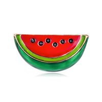Le nouveau chaud été fruits ornements décoratifs métal Badge broche personnalisé métal pastèque fruits émail épinglettes pour vêtements