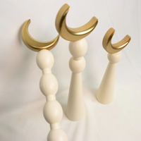 Décorations en bois créatives en forme de lune ivoire islamiques noires, 3 pièces/ensemble, ornements en bois, décorations de table Eid Mubarak