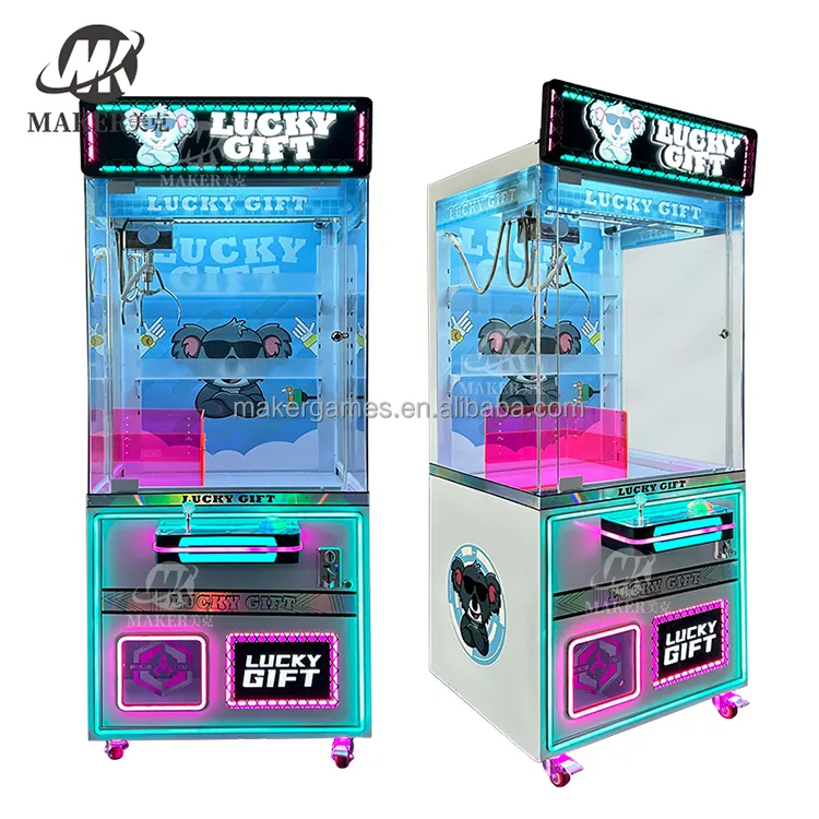 Tương tác trong nhà Arcade Crane máy đồng tiền hoạt động đồ chơi sang trọng Claw trò chơi vui vẻ tương tác chơi game kinh nghiệm