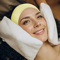 Bandeau de spa personnalisé en coton gaufré 100% naturel avec logo brodé, pour le visage, la douche, le yoga et le sport