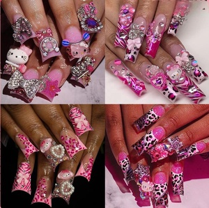 2025 Sprint <span class=keywords><strong>verano</strong></span> alta calidad personalizado 3D acrílico francés corazón lujo hecho a mano diamante Prensa en <span class=keywords><strong>uñas</strong></span> - Product Image 1