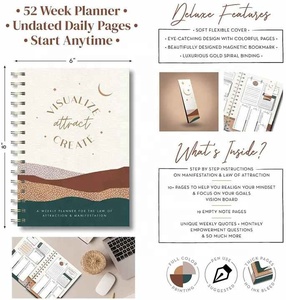 Paper Hardcover With Metal Spiral Binding Planner 2024 Daily Planner Fully Custom Comer And Inner Paper