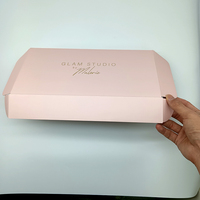 Prix bas Logo personnalisé rose ondulé Mailer carton emballage en papier Boîte postale d'expédition postale