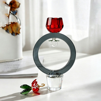 Nouveau porte-bougie en cristal semi-artisanal en forme de tulipe, décoration de table pour la maison et la salle à manger, vente directe d'usine