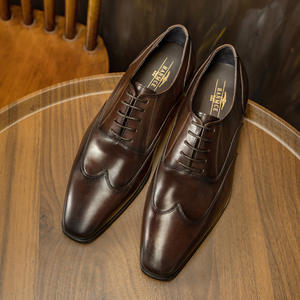 Luxurious New Handcrafted Genuine Leather Men's square Oxford <b>Shoes</b> Anti-slip Rubber Outsole Suitable for Business Formal - Product Image 3