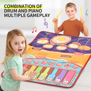 Bemay jouet 2 en 1 multi-fonctionnel <span class=keywords><strong>Jazz</strong></span> tambour <span class=keywords><strong>Piano</strong></span> musique couverture éducatif éducation précoce jouet <span class=keywords><strong>Piano</strong></span> - Product Image 4