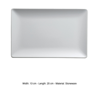 Plat de service rectangulaire Boston / Tokyo blanc 20 × 13 cm en grès M1934