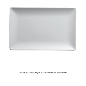 Plat de service rectangulaire Boston / Tokyo blanc 20 × 13 cm en grès M1934 - Product Image 3