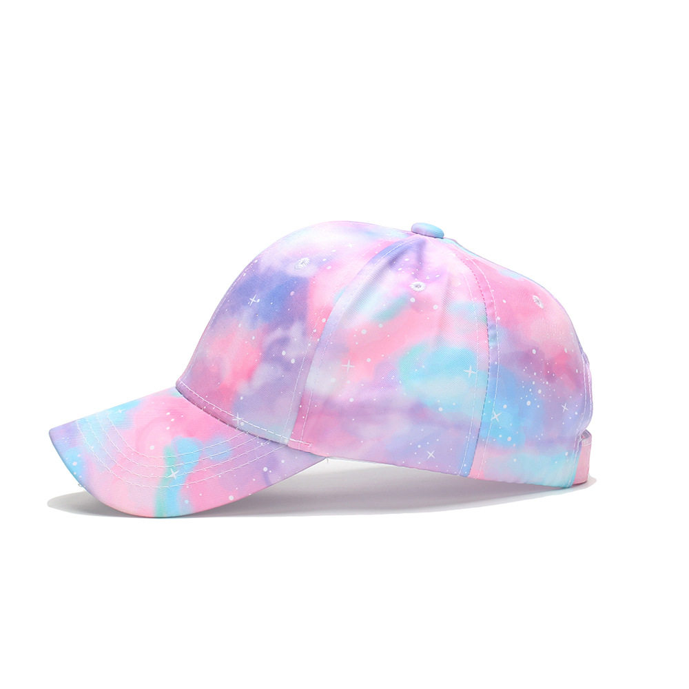 Children's Fashionable Breathable Baseball Cap Colorful Tie-Dye Design for Outdoor Sports Spring/ Autumn Sunscreen Sun Hat