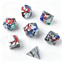 Ensemble de dés en métal Rainbow Dragon, dés de fantaisie à collectionner pour les joueurs de jeux de rôle et les collections de cadeaux