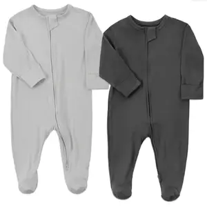 Unisex Baby Bio-Baumwolle 2-Wege-Reiß verschluss Schlaf & Spiel Footie 95% Bambus Viskose 5% Spandex Baby Pyjama 3 Monate US