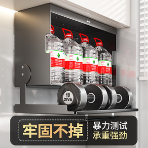 Étagère à épices murale rabattable en acier carbone, double couche, pliable, avec rangement magnétique pour cuisine - Product Image 4