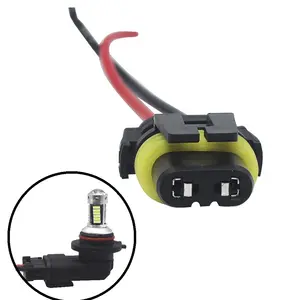 H4 9005 9006 T10 H7 H11 H1 arnés de Cable de alimentación conector de Cable de enchufe hembra lámpara de luces de cableado adaptador de niebla