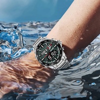 Jam Tangan Sport Pria SMAEL Terbaru 6076 Analog Digital LED Display Alarm Tahan Air 3BAR Fashion Quartz