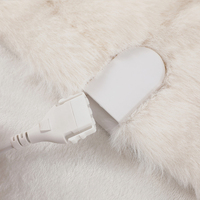2025 couverture chauffante électrique de luxe Double couche fausse fourrure de lapin Super doux confortable et lavable couverture électrique matelassée